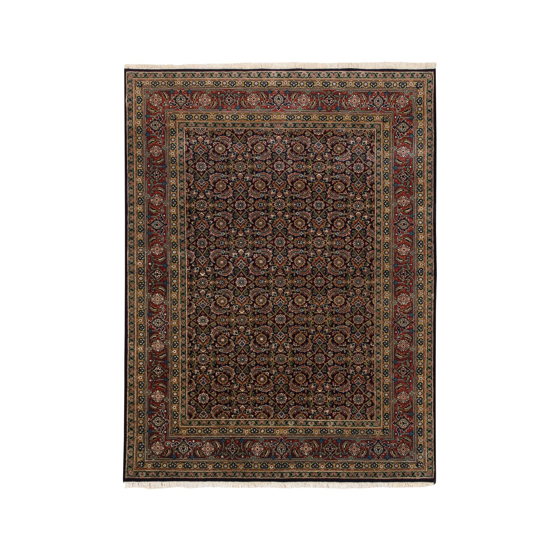 Transitional Silk Hand-Knotted Area Rug 5'1